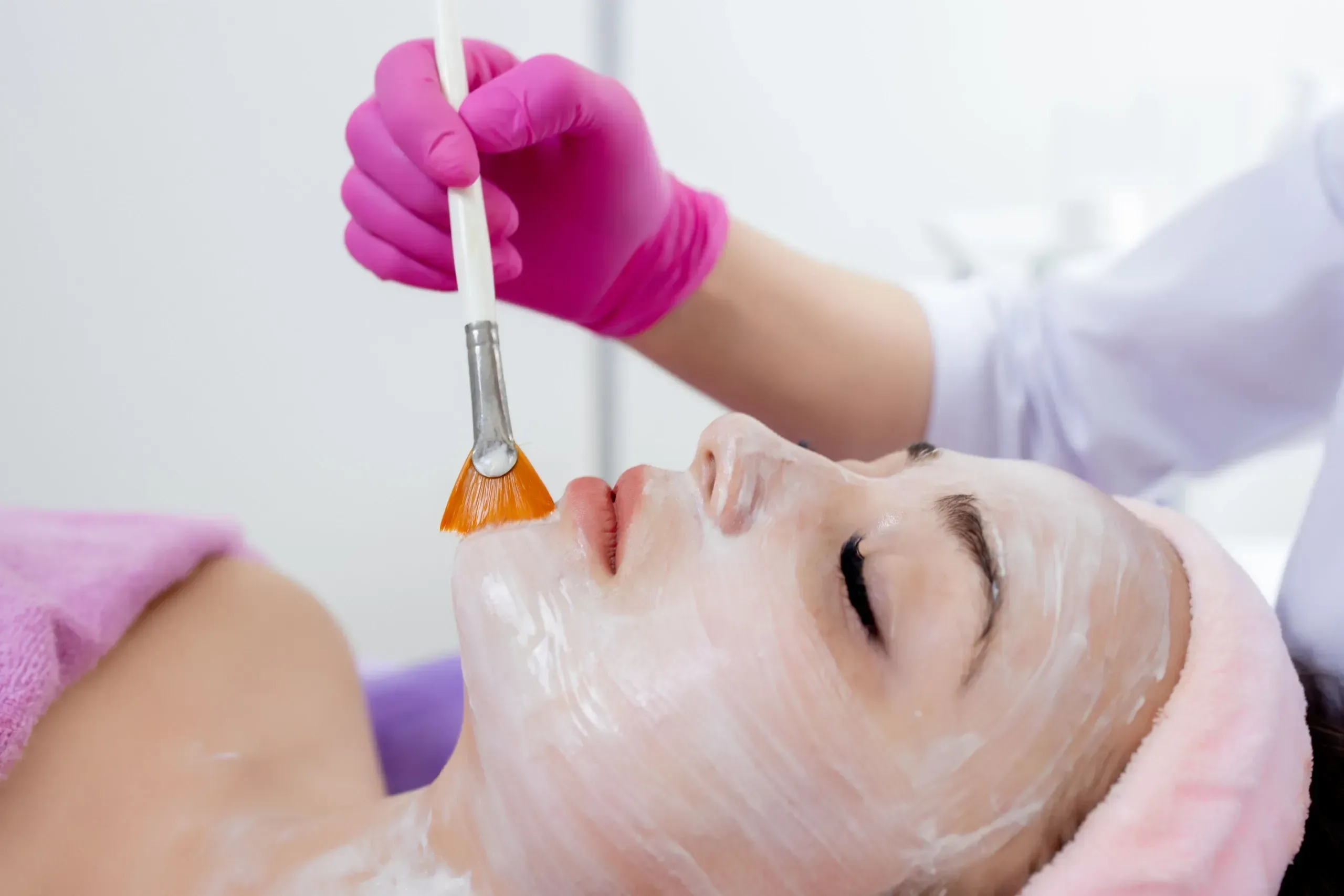 Patient receiving a chemical peel application at Applegate Dentistry and MedSpa in Covington, KY